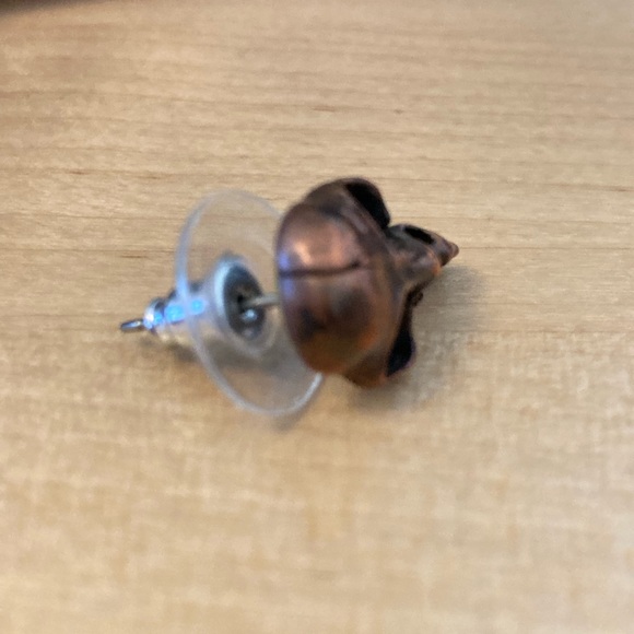 💀🐦‍⬛🎁🛍️Edgar Allen Poe Raven Nevermore Bronze/Copper Skull Ear Piece - Picture 3 of 5